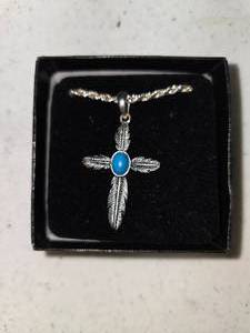 lot 68 image: Cross with turquoise gem
