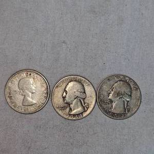 lot 50 image: Washington Silver,25c,(3)