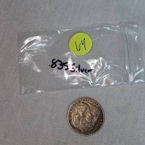 lot 64 image: Foreign Half, .835 Silver