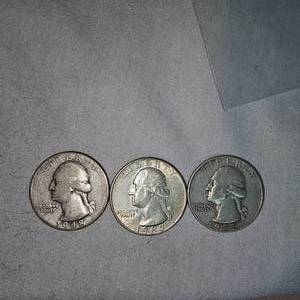 lot 65 image: (3) Washington Silver, 25c