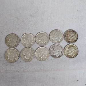 lot 74 image: (10) Lot of Roosevelt Dimes, 10c