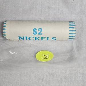 lot 79 image: Unsearched Bank Roll Buffalo Nickels