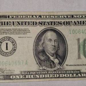 lot 22 image: 1934A Federal Reserve Note in Circulated VF Condition
