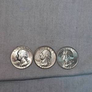 lot 25 image: Washington Silver,25c,(3)