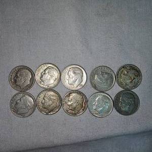 lot 27 image: Lot of 10 Roosevelt Silver (10)