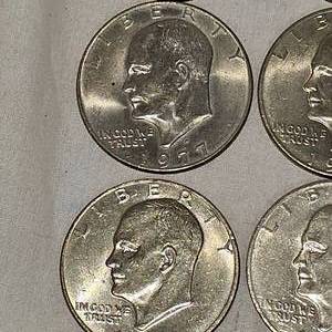 lot 86 image: Lot of Assorted Ike Silver Dollars, Early 70s (10)