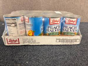 lot 114 image: 12 Cans Of Halved Peaches