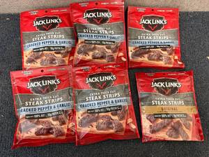 lot 211 image: 6 Bags Of Jack Links Steak Strips