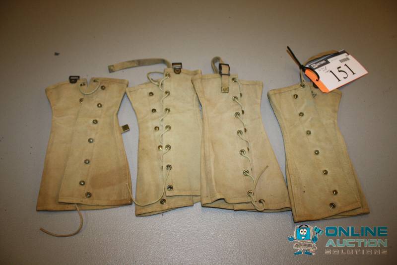 lot 151 image: Lot of (2) Pair of WWII Leggings Nelson D.L.
