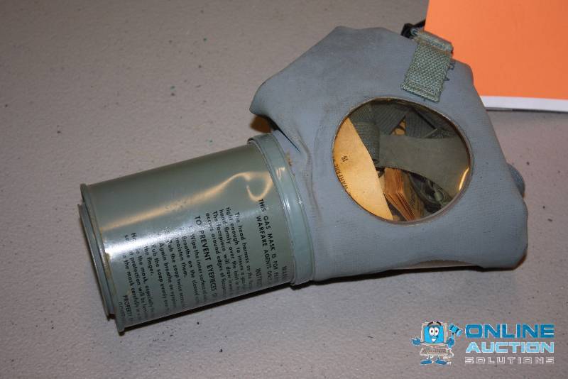 lot 26 image: Gas Mask wFilter Attachment Medium Adult Size.