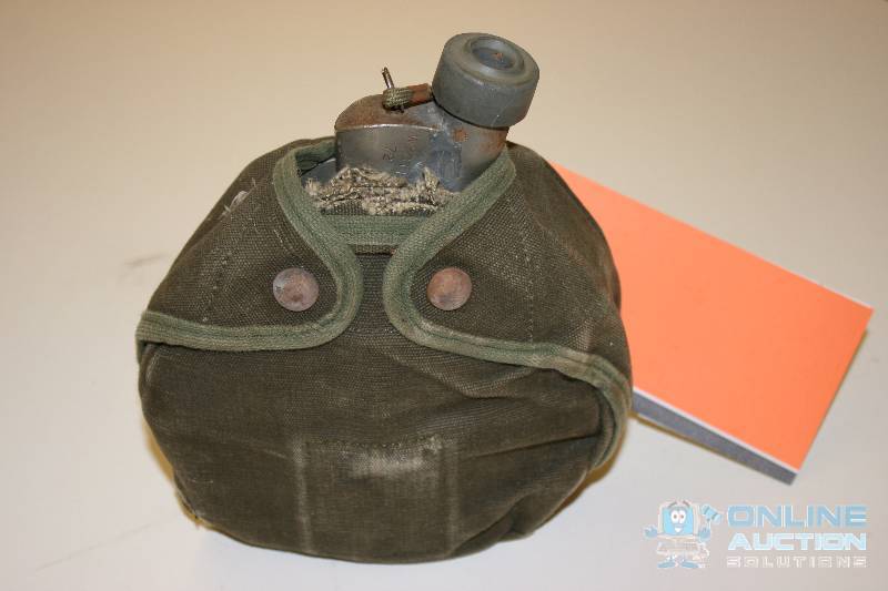 lot 123 image: U.S. Military Canteen wCap & Case Metal.