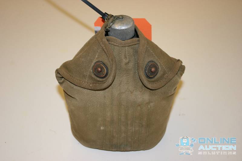 lot 119 image: U.S. Military Canteen wCap & Case Metal.