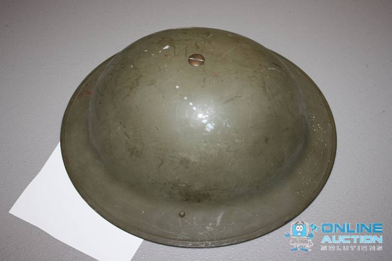 lot 9 image: WWI Doughboy Helmet wStrap.