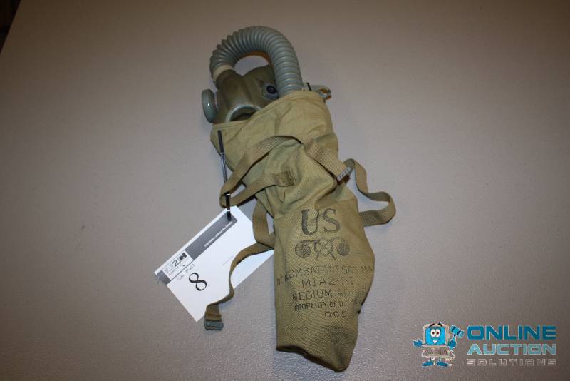 lot 8 image: Gas Mask Non-Combatant Gas Mask MIA2II Medium Adult Property of U.S. Government OCD LOTB230 Acuhaut Marking.