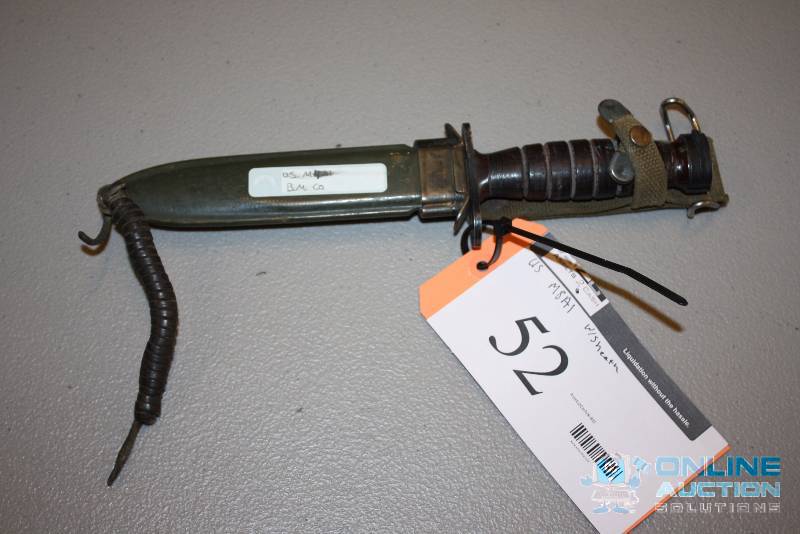 lot 52 image: U.S. Military M8A1 wSheath BM Co.