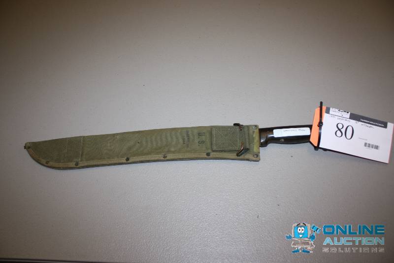 lot 80 image: 1944 Collin Legitumus Machette wSheath 18 Blade.