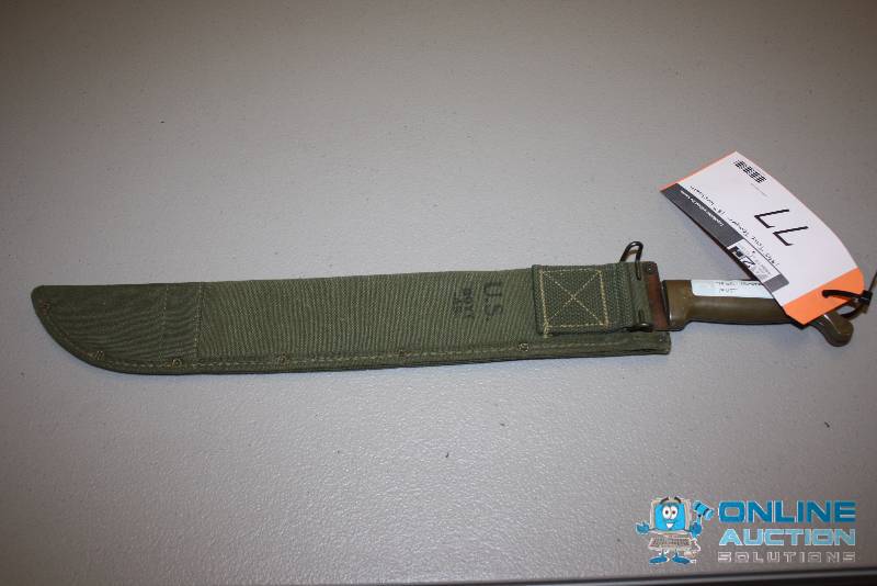 lot 77 image: True Temper Military Knife wSehath 18 Blade 1945.