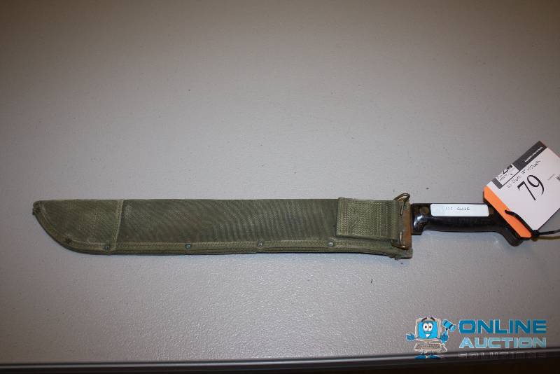 lot 79 image: U.S. Military Clyde Knife wSheath 18 Blade.