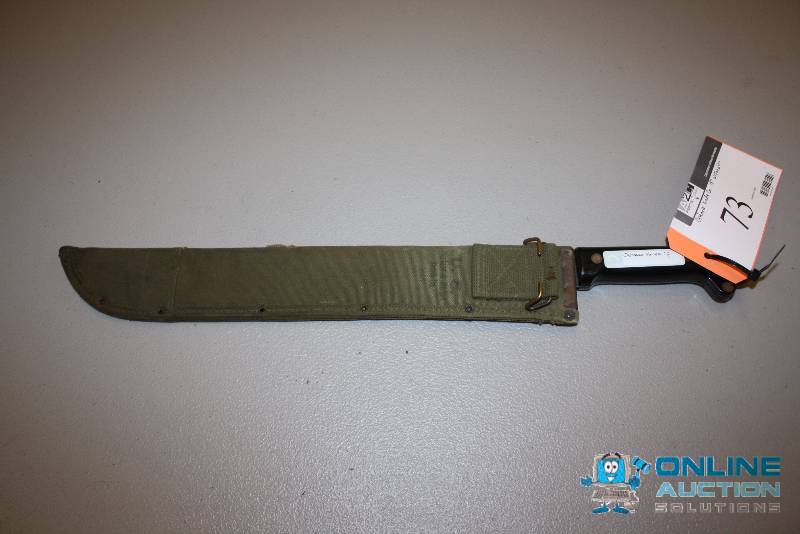 lot 73 image: Ontario Knife Co. Military Knife wSheath 1943 18 Blade.