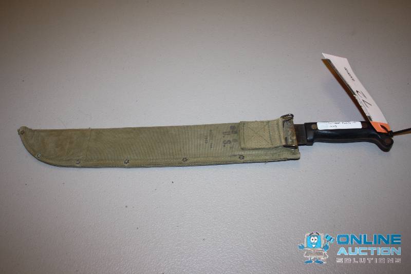 lot 72 image: Ontario Knife Co. Military Knife wSheath 1943 18 Blade.