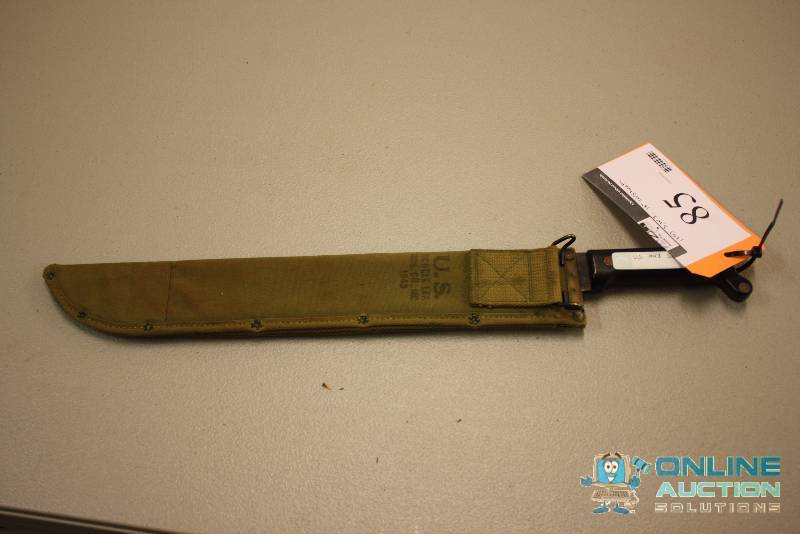 lot 85 image: S.W.I. Military Knife wSheath 1943 18 Blade.