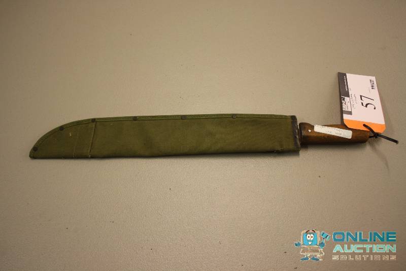 lot 57 image: Collins-Legitumus Knife wSheath U.S.N. Hotze 1944.