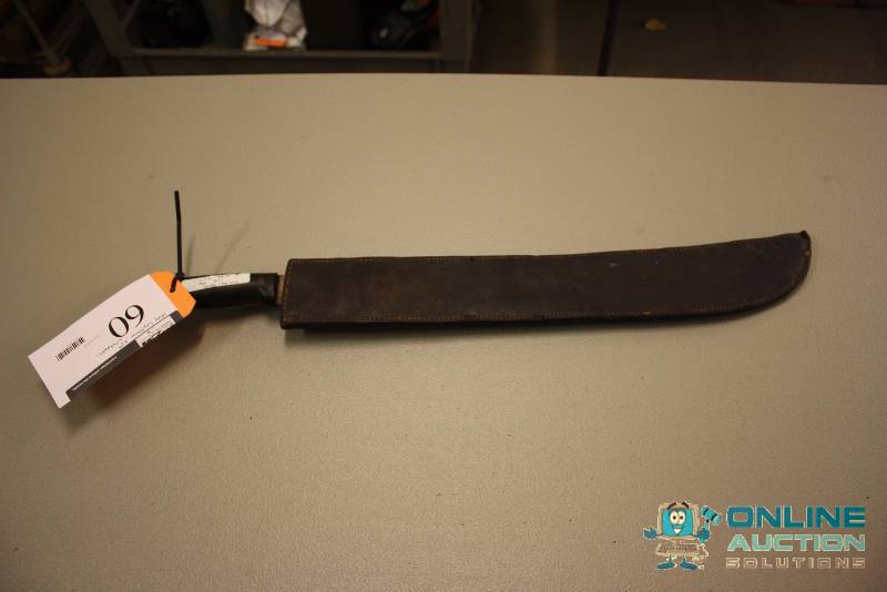 lot 60 image: Collins-Legitimus Knife wSheath USN M-2 1944 22 Blade.