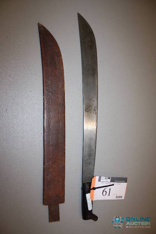 lot 61 image: Collins-Legitimus Knife wSheath USN MK-2 1945 22 Blade.