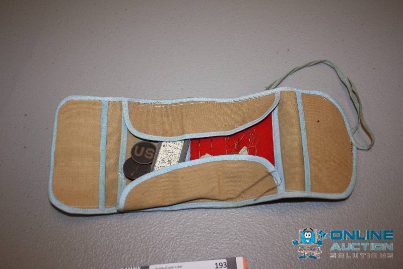 lot 193 image: U.S. Military Sewing Kit wCase & Thread. Includes Contents.