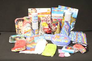 lot 10 image: Large Assortment of Birthday Party Supplies with Toy Story Theme