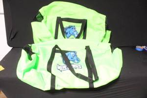 lot 11 image: Pair of Midwest Mustangs Green Duffel Bags by Hummingbergbags