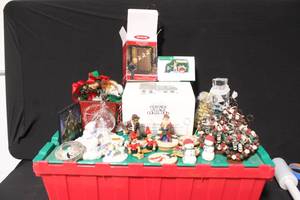 lot 13 image: Collection of Christmas Figurines and Holiday Decor Including Annalee, Boyds Bears, and Department 56