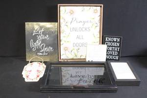 lot 14B image: Collection of Framed Inspirational Signs and Plaques