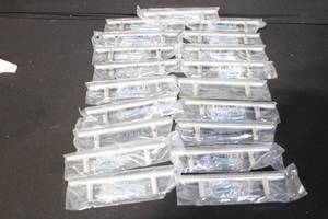 lot 24 image: Lot of 16 Stainless Steel Bar Cabinet Pull Handles 5 Inches