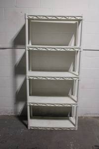 lot 54 image: Plastic 5-Shelf Utility Storage Rack 30x15x72 Inches
