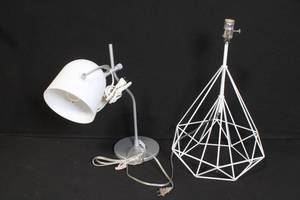 lot 72 image: IKEA Svivel Adjustable Desk Lamp and Modern Geometric Table Lamp