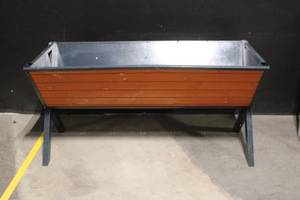 lot 79B image: Large Raised Metal and Wood Planter Box on Stand