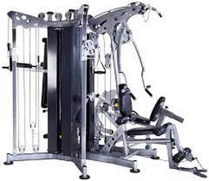 lot A-1 image: Commercial Multi-Station Weight Machine with Leg Press and Dip Stand