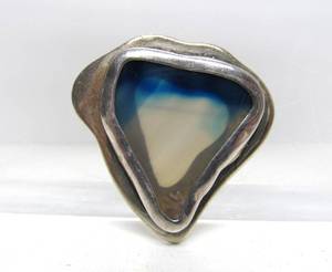lot 17 image: Beautiful Sterling 950 Silver Sculptural Modernist Brooch