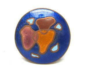 lot 48 image: Excellent Modernist Cloisonn on Copper Brooch - Signed JL&nbsp