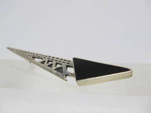 lot 57 image: Large Deco Sterling Silver Brooch wOnyx - 4 long