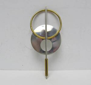 lot 58 image: Large TAXCO Sterling Silver &amp Brass Modernist Brooch