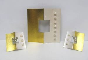 lot 59 image: Beautiful Signed Sterling Silver Modernist Brooch &amp Earring Set