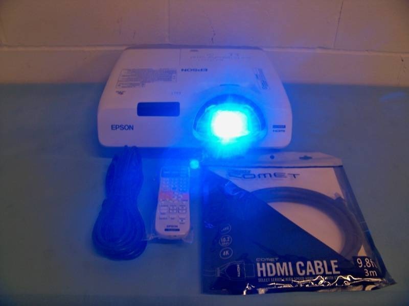 lot 13 image: Epson PowerLite 535W WXGA 3LCD Short Throw Projector with Remote Control