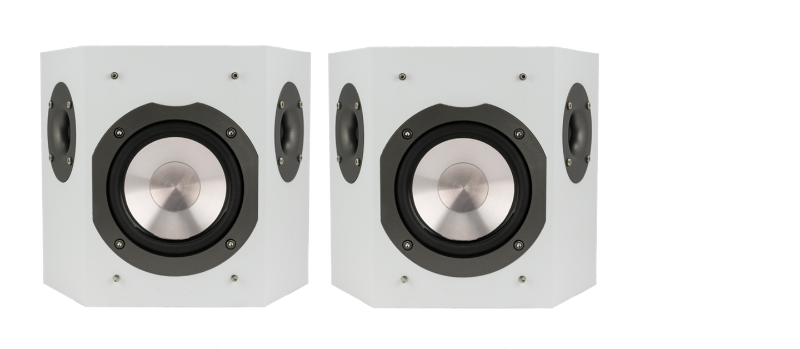 lot 30 image: (2) Phase Technologies V-Surround-II 2-Way Switchable BipoleDipole Surround Speakers - White - NEW IN BOX