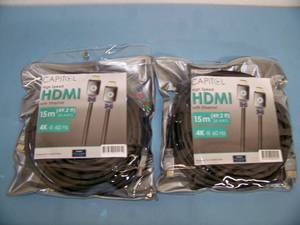lot 89 image: (2) 49.2 24 AWG High Speed 4k  60 Hz HDMI Cables with Ethernet - NEW IN PACKAGING