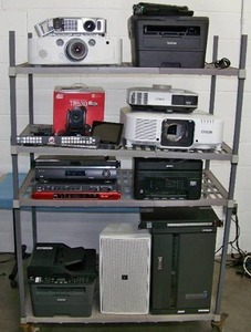 lot 116 image: PARTS  REPAIR Lot including Panasonic 300 CD Changer, JBL Speaker, Projectors, Printers and more