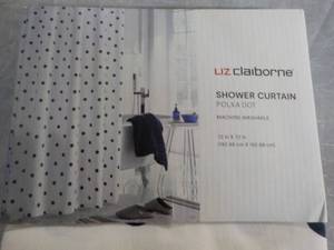 lot 7 image: Liz Claiborne Polka Dot Shower Curtain 72 x 72 - New inventory from JC Penney