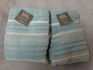 lot 11 image: Seabrook Stripe 2 pc Hand Towel Set - New inventory from JC Penney