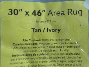 lot 30 image: 30 x 46 Area TanIvory Rug...